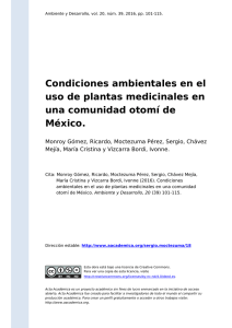 Condiciones ambientales en el uso de plantas medicinales en una