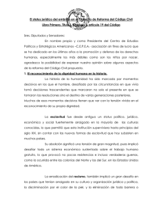 El status jurídico del embrión en el Proyecto de Reforma del Código
