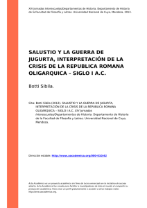 salustio y la guerra de jugurta, interpretación de la