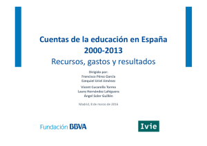 Cuentas de la educación en España 2000-2013 Recursos