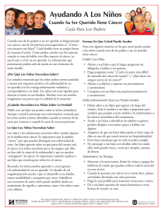 Ayudando a los niños cuando su ser querido tiene cancer. Guía