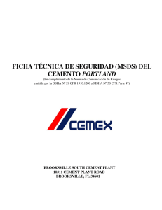 ficha técnica de seguridad (msds) del cemento portland