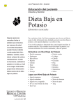 Dieta Baja en Potasio - UWMC Health On-Line