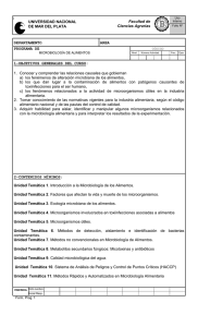 Programa Microbiolog&iacute;a de los alimentos