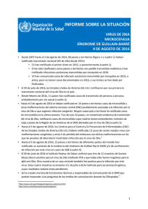 informe sobre la situación virus de zika microcefalia síndrome de