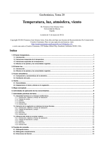 Temperatura, luz, atmósfera, viento