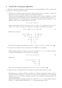 Traducción del lenguaje común al álgebra.