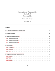 Lenguajes de Programación Capítulo 1. Introducción