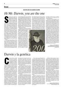 Hi Mr. Darwin, you are the one Darwin y la