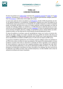 Enfermería Clínica I. Bloque Temático 4. Tema 4.8 Cáncer pulmonar