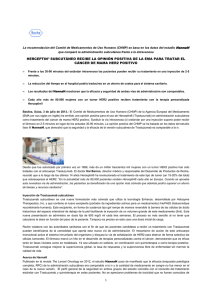 herceptin&reg; subcut&aacute;neo recibe la opini&oacute;n positiva de