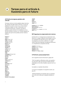 Tareas para el art&iacute;culo 6. Ilusiones para el futuro