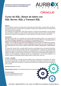Curso de SQL: Bases de datos con SQL Server, SQL y Transact SQL