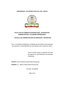 052 la gestión de marketing y la satisfacción del cliente en las