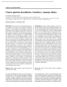 Cáncer gástrico hereditario. Genética y manejo clínico