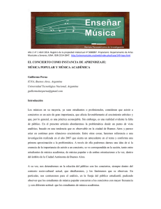 el concierto como instancia de aprendizaje: música