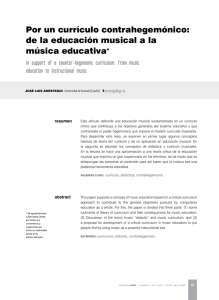 Por un currículo contrahegemónico: de la educación musical a la
