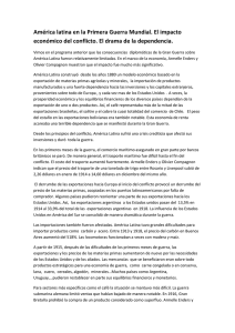 América latina en la Primera Guerra Mundial. El impacto económico