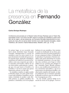 La metafísica de la presencia en Fernando González