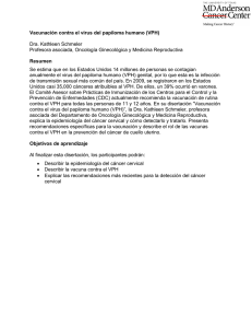Vacunación contra el virus del papiloma humano