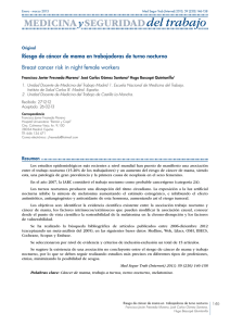 Riesgo de cáncer de mama en trabajadoras de