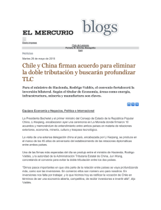 Chile y China firman acuerdo para eliminar la doble tributación y
