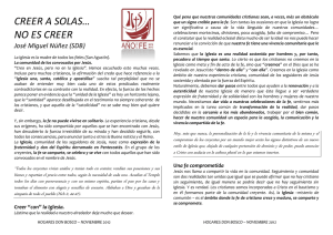 CREER A SOLAS… NO ES CREER