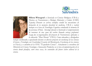 Milena Winograd es licenciada en Ciencias Biológicas (UBA)