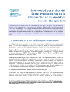 Enfermedad por el virus del Ébola, implicaciones de la