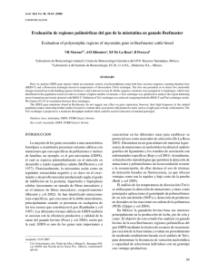Evaluación de regiones polimórficas del gen de la miostatina en