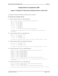 Sistemas de Numeración: Sistemas Enteros y Punto Fijo