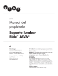 Soporte lumbar Ride™ JAVA® Manual del propietario