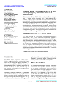 Metilación del gen TSLC1 en asociación con variables