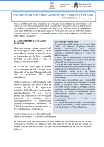 Comunicación por circulación de virus Zika en la región
