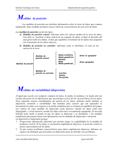 Medidas de posición y variabilidad para datos no