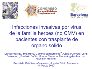 Infecciones invasivas por virus de la familia herpes (no CMV)