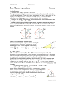 Tema 7. Razones trigonométricas Resumen