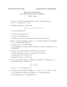 Geometría y Topología 2014-2 - Departamento de Matemáticas