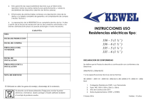 INSTRUCCIONES USO Resistencias el&eacute;ctricas tipo
