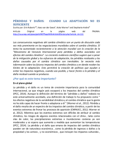 PÉRDIDAS Y DAÑOS: CUANDO LA