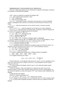 Terminología de la geometría del triángulo