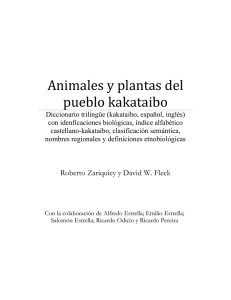 Animales y plantas del pueblo kakataibo