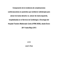 Comparación de la incidencia de complicaciones cardiovasculares