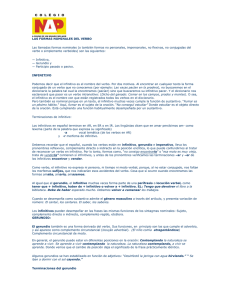 LAS FORMAS NOMINALES DEL VERBO