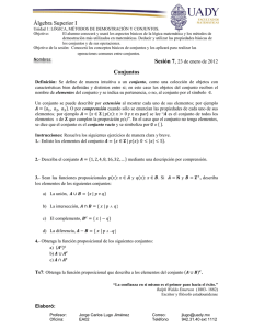Álgebra Superior I Conjuntos - Facultad de Matemáticas :: UADY