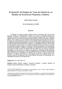 Evaluación de Reglas de Tasa de Interés en un Modelo