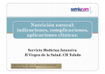 Nutrición enteral: indicaciones, complicaciones
