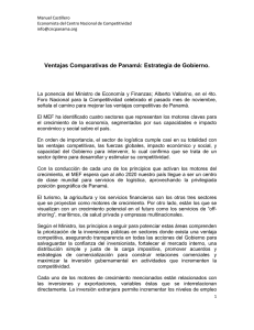 Ventajas Comparativas de Panamá: Estrategia de Gobierno.