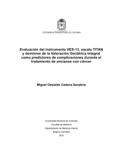 Evaluación del instrumento VES-13, escala TITAN y dominios de la