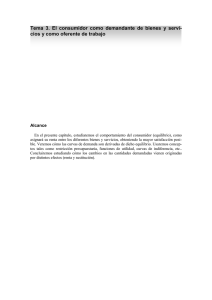 Tema 3. El consumidor como demandante de bienes y servi